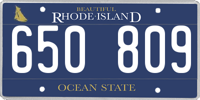 RI license plate 650809