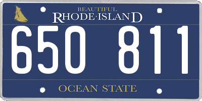 RI license plate 650811
