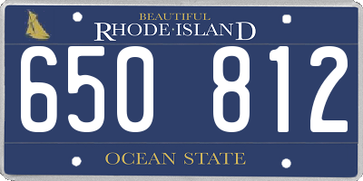 RI license plate 650812