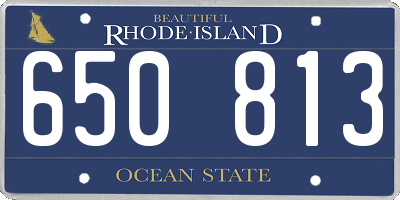 RI license plate 650813