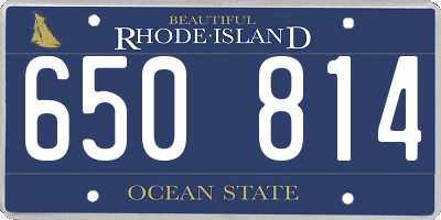 RI license plate 650814