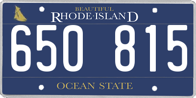 RI license plate 650815