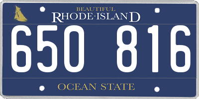RI license plate 650816