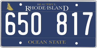 RI license plate 650817