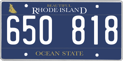 RI license plate 650818