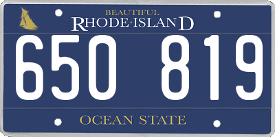 RI license plate 650819
