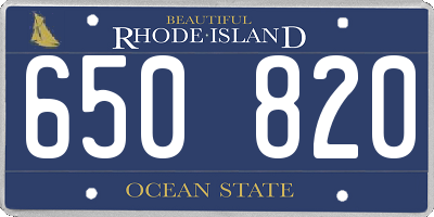 RI license plate 650820