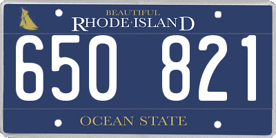 RI license plate 650821