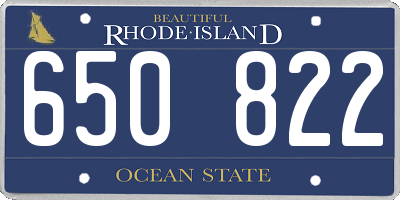 RI license plate 650822