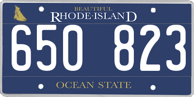 RI license plate 650823