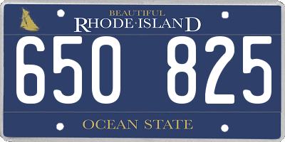 RI license plate 650825