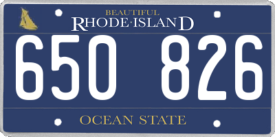 RI license plate 650826