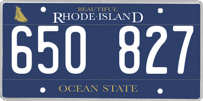 RI license plate 650827