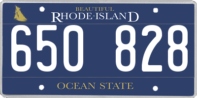 RI license plate 650828