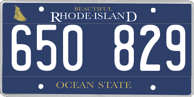 RI license plate 650829