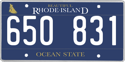 RI license plate 650831