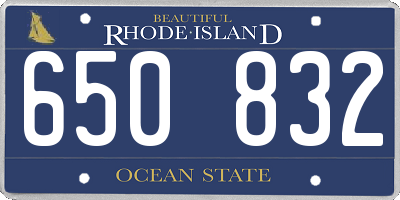 RI license plate 650832