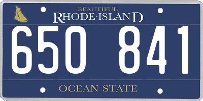 RI license plate 650841