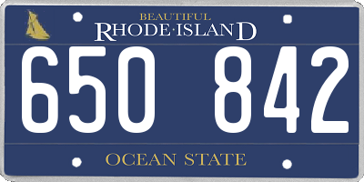 RI license plate 650842