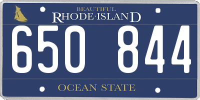 RI license plate 650844
