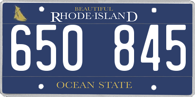 RI license plate 650845