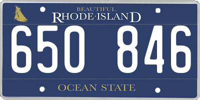 RI license plate 650846