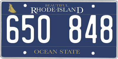 RI license plate 650848