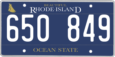 RI license plate 650849