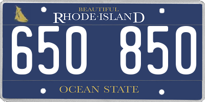 RI license plate 650850