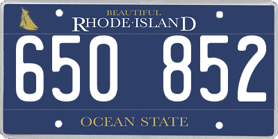 RI license plate 650852
