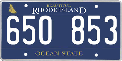 RI license plate 650853