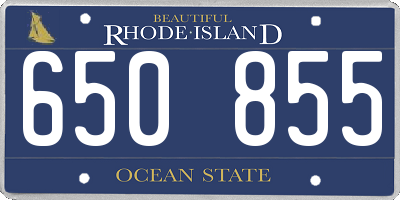 RI license plate 650855