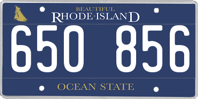 RI license plate 650856