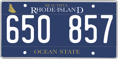 RI license plate 650857