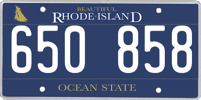 RI license plate 650858