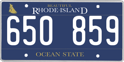 RI license plate 650859