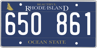 RI license plate 650861