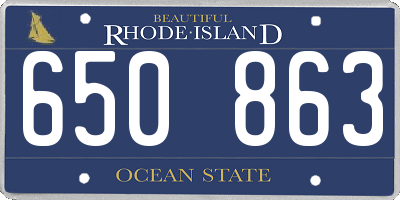 RI license plate 650863