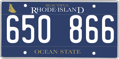 RI license plate 650866