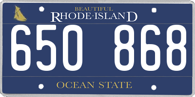 RI license plate 650868