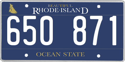 RI license plate 650871