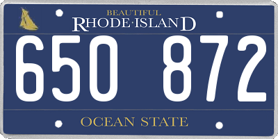RI license plate 650872