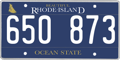 RI license plate 650873