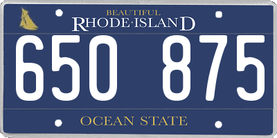 RI license plate 650875
