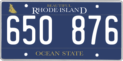 RI license plate 650876