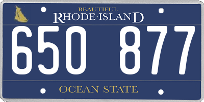 RI license plate 650877