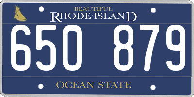 RI license plate 650879