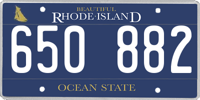 RI license plate 650882
