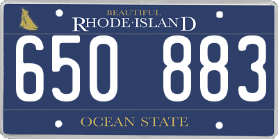 RI license plate 650883