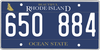 RI license plate 650884